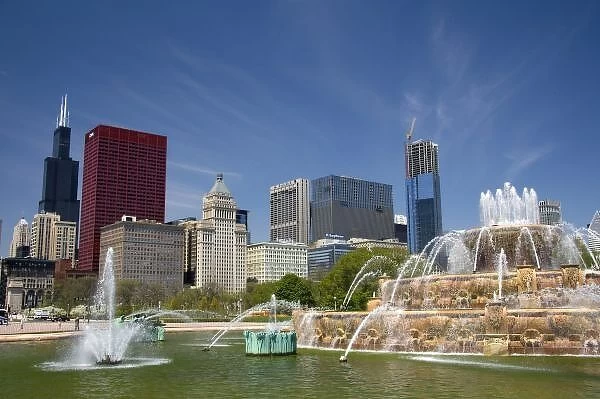 Buckingham Fountain located in Grant Park, Chicago, Illinois, USA