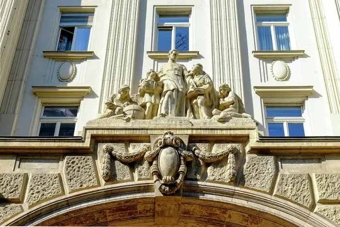 Framed Print : Budapest, Hungary. Facade of building from the 1800's Framed Print : Budapest, Hungary. Facade of building from the 1800's