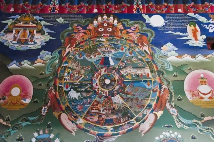 Framed Print : Buddhist mural, Trongsa Dzong, Bhutan Framed Print : Buddhist mural, Trongsa Dzong, Bhutan