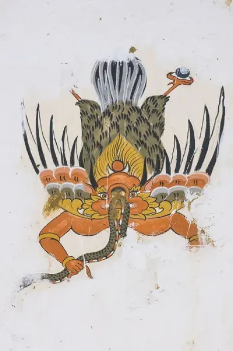 Framed Print : Buddhist Paintings at a fasade, Chimi Lhakhang, Bhutan Framed Print : Buddhist Paintings at a fasade, Chimi Lhakhang, Bhutan