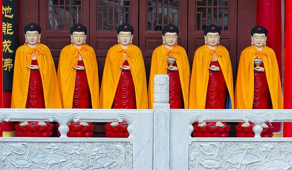 Buddhist statue in Huaning Temple. Yining (Ghulja), Xinjiang Province, China