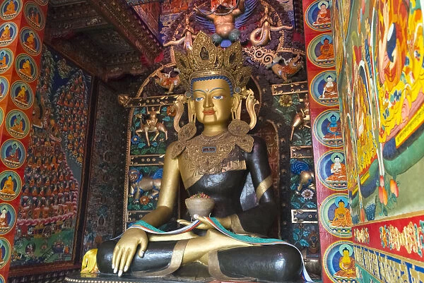 Buddhist statue in Litang Monastery (Changchunkeersi), Litang, western Sichuan, China
