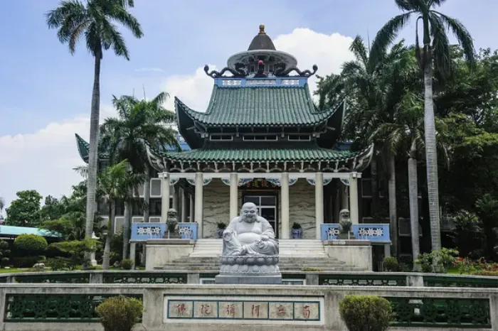 Framed Print : Buddhist statue before the Taoist temple in Davao, Mindanao, Philippines Framed Print : Buddhist statue before the Taoist temple in Davao, Mindanao, Philippines