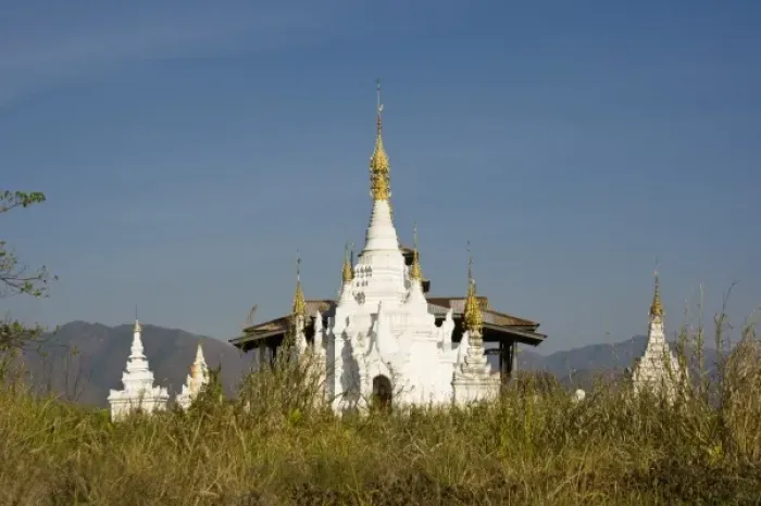 Framed Print : Buddhist stupa, Inle Lake (also spelled Inlay), Shan State, 1500 meters above sea level