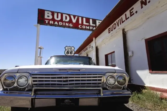 Framed Print : Budville, New Mexico, United States. Route 66
