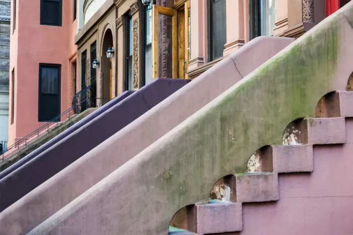 Framed Print : Building exteriors in Harlem, New York City, NY. USA