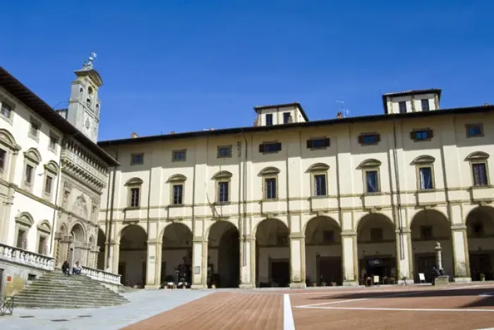 Framed Print : The building of Fraternita dei Laici and Loggia del Vasari, Piazza Vasari or Piazza Grande
