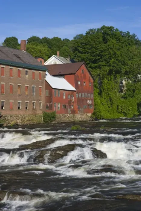 Framed Print : Mill buildings on the Black River in Springfield, Vermont Framed Print : Mill buildings on the Black River in Springfield, Vermont