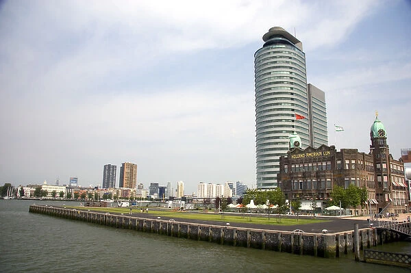 Buildings on the harbor at Rotterdam, Netherlands