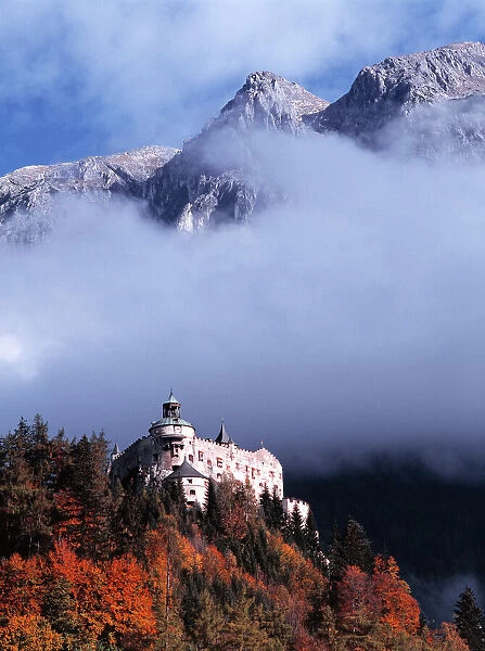 Built in 1077, Werfen Castle (Hohenwerfen) perches on a rocky outcrop at 9639 feet