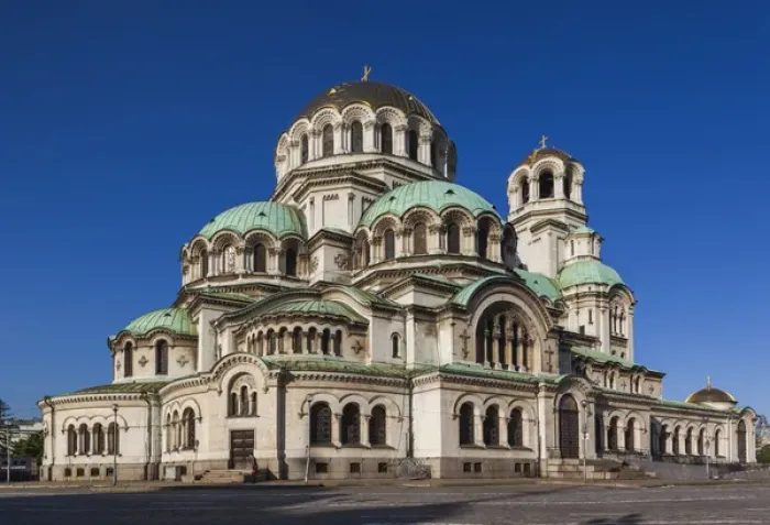 Framed Print : Bulgaria, Sofia, Ploshtad Alexander Nevski Square, Aleksander Nevski Church, morning