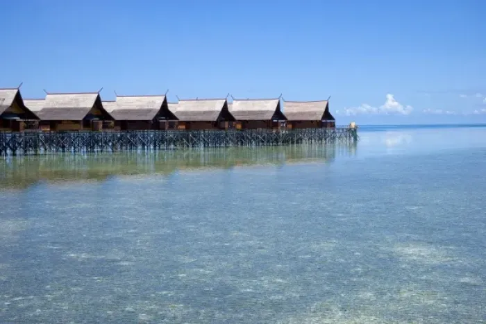 Framed Print : Bungalows, Sipadan-Kapalai Dive Resort, Sabah, Borneo, Malaysia