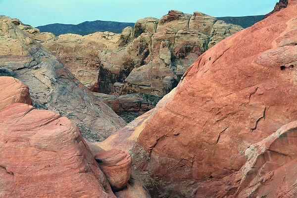Buttes and rocks, White Domes Area, Valley of Fire State Park, Nevada, USA