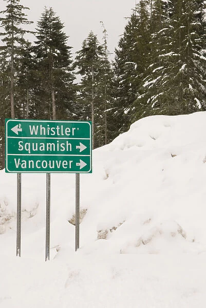 CA, BC, Whistler. Sign from Nordic center complex