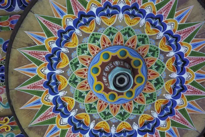 Framed Print : CA, Costa Rica Painted oxcart wheel Framed Print : CA, Costa Rica Painted oxcart wheel