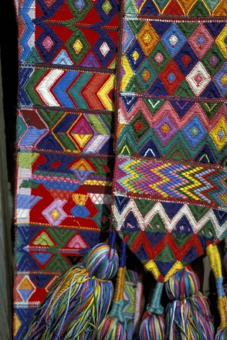 Framed Print : CA, Guatemala. Handloomed