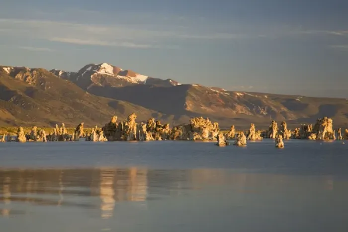 Framed Print : CA, Mono Lake Tufa State Reserve, South Tufa Area, Tufas and Mono Lake at sunrise