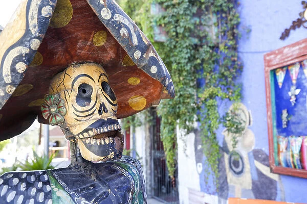 Cabo San Lucas, Mexico. Weathered Dia de los Muertos sculpture