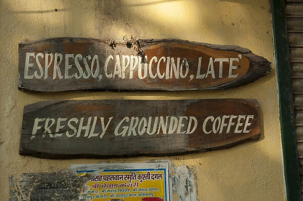 Cafe sign, Udaipur, Rajasthan, India