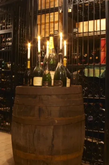Framed Print : Cages with private wine collections at a cellar storage company Grappe where private Framed Print : Cages with private wine collections at a cellar storage company Grappe where private