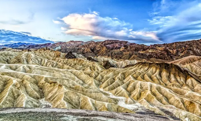 Framed Print : California; Death Valley; Death Valley National Park; Zabriskie Point; USA