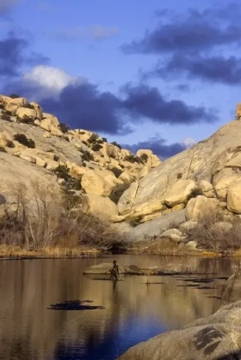 Framed Print : California: Joshua Tree National Monument, Barker Dam Lake ( Wonderland of Rocks )