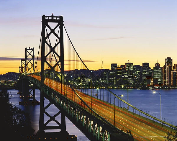06. California, San Francisco, Oakland Bay Bridge at dusk