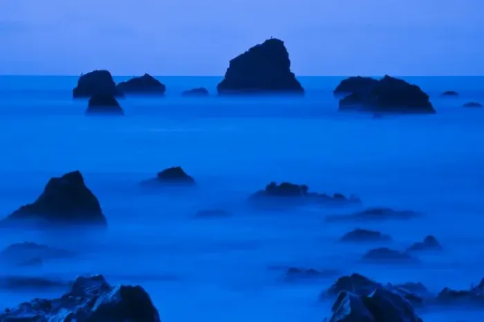 Framed Print : California, Sonoma. Twilight along the rugged coast
