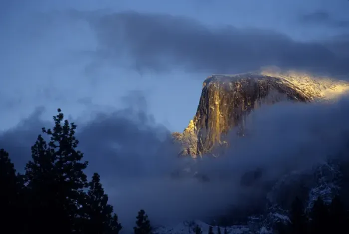 Framed Print : California: Yosemite National Park, Half Dome at sunset, December Framed Print : California: Yosemite National Park, Half Dome at sunset, December