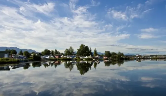 Framed Print : Calm morning at Lake Hood, near Anchorage, Alaska, the largest seaplane base in the world Framed Print : Calm morning at Lake Hood, near Anchorage, Alaska, the largest seaplane base in the world