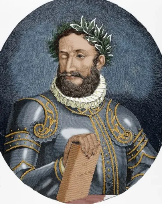 Framed Print : Cameos, Luis Vaz de (1524-1580). Portuguese poet. Engraving by Carretero. Colored Framed Print : Cameos, Luis Vaz de (1524-1580). Portuguese poet. Engraving by Carretero. Colored