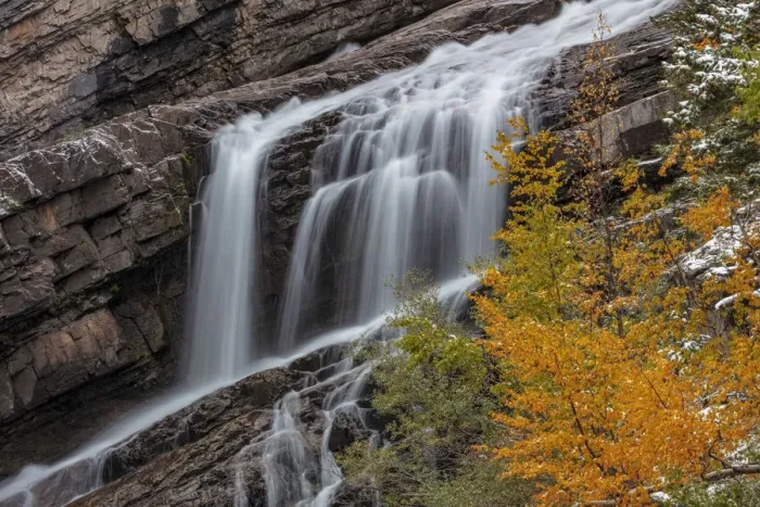 Framed Print : Cameron Falls in autumn in Waterton Lakes National Park, Alberta, Canada
