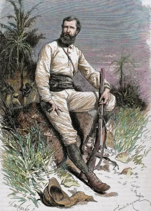 Framed Print : Cameron, Verney Lovett (1844-1894). British traveler and explorer. Engraving by Barbant