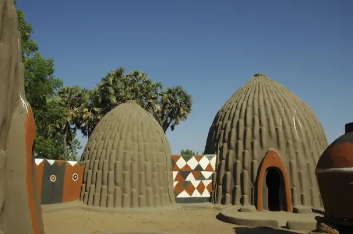 Framed Print : CAMEROON, Pouss. Traditional obus shaped houses in northern cameroon, in the village Framed Print : CAMEROON, Pouss. Traditional obus shaped houses in northern cameroon, in the village