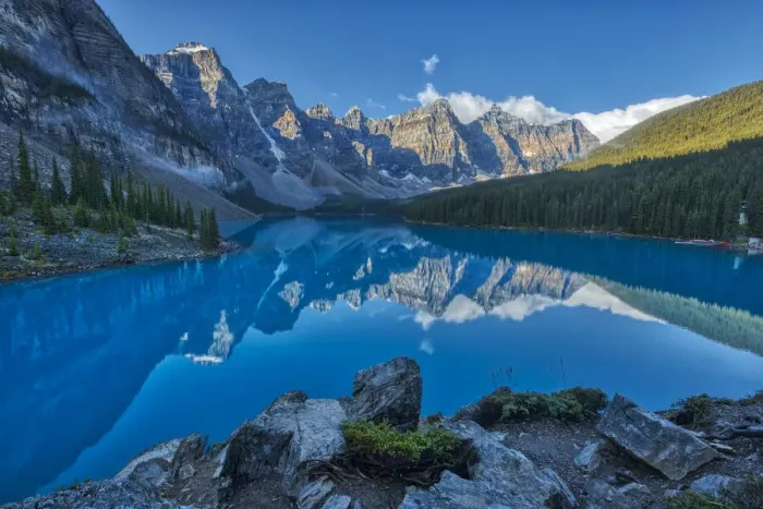 Framed Print : Canada, Alberta, Banff National Park. Moraine Lake and Valley of the Ten Peaks at sunrise