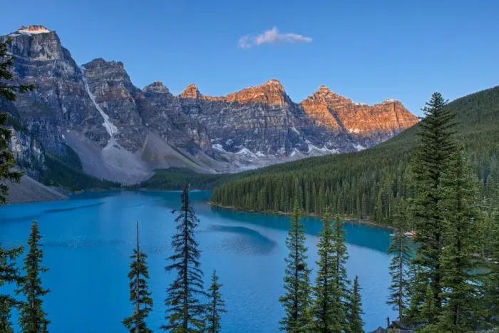 Framed Print : Canada, Alberta, Banff National Park. Moraine Lake and Valley of the Ten Peaks at sunrise