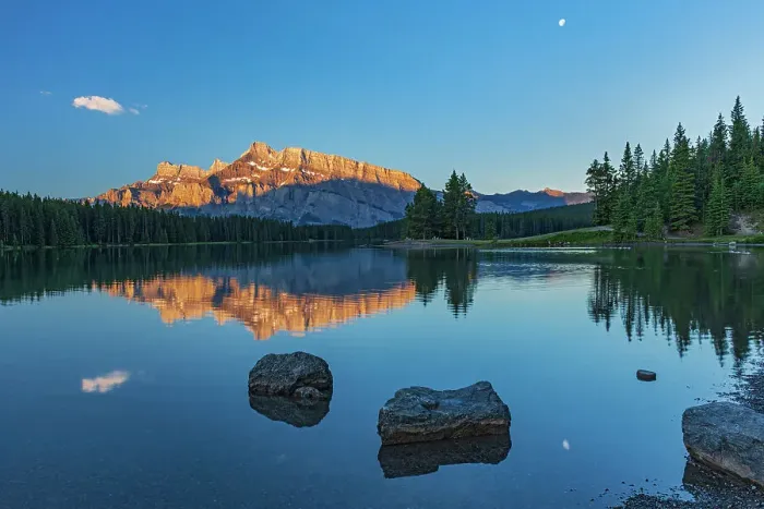 Framed Print : Canada, Alberta, Banff National Park. Mt. Rundle reflected in Two Jack Lake at sunrise Framed Print : Canada, Alberta, Banff National Park. Mt. Rundle reflected in Two Jack Lake at sunrise