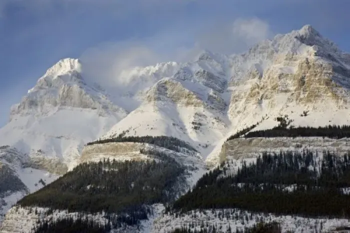 Framed Print : Canada, Alberta, Banff National Park. View of Mt. Wilson with the Wilson Icefield at its top Framed Print : Canada, Alberta, Banff National Park. View of Mt. Wilson with the Wilson Icefield at its top