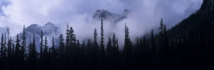 Framed Print : Canada, Alberta, Banff NP. Clouds swirl around mountain peaks above Lake Louise Junction Framed Print : Canada, Alberta, Banff NP. Clouds swirl around mountain peaks above Lake Louise Junction