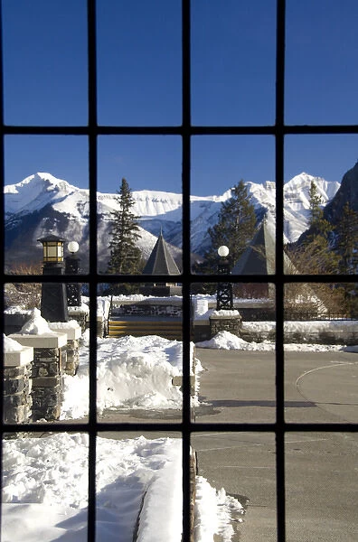 Canada, Alberta, Banff Springs Hotel, view out hotel window