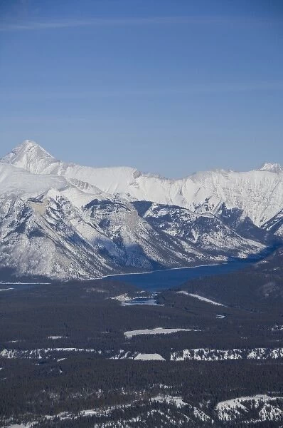 Canada, Alberta, Banff. Views of the Bow Valley from the summit of Sulphur Mountain