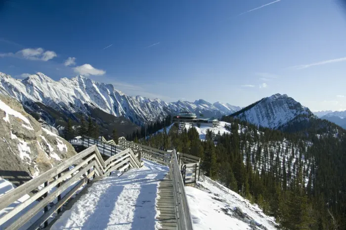 Framed Print : Canada, Alberta, Banff. Views from the summit of Sulphur Mountain, public path to Framed Print : Canada, Alberta, Banff. Views from the summit of Sulphur Mountain, public path to