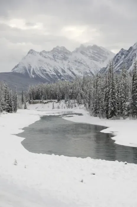 Framed Print : Canada, Alberta, Icefields Parkway. Jasper National Park in winter. Scenic highway Framed Print : Canada, Alberta, Icefields Parkway. Jasper National Park in winter. Scenic highway