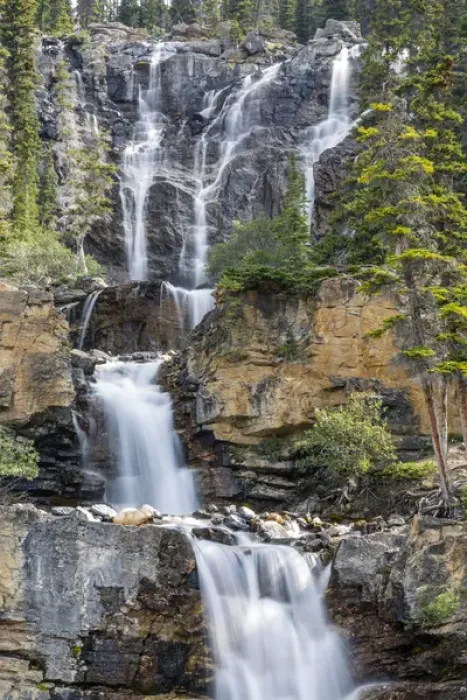 Framed Print : Canada, Alberta, Jasper National Park, Tangle Falls Framed Print : Canada, Alberta, Jasper National Park, Tangle Falls