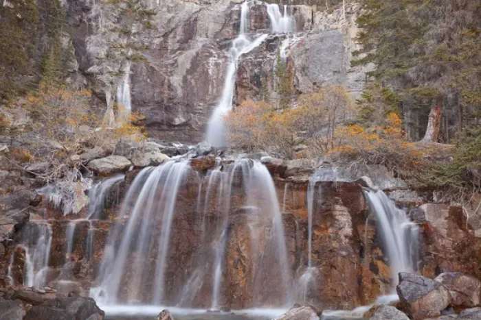 Framed Print : Canada, Alberta, Jasper National Park. Scenic of Tangle Falls