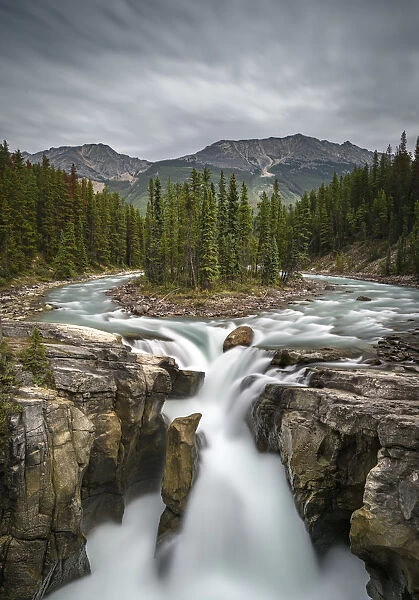 Canada, Alberta, Jasper National Park. Sunwapta Falls