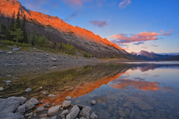 Framed Print : Canada, Alberta, Jasper National Park. Sunset on Medicine Lake Framed Print : Canada, Alberta, Jasper National Park. Sunset on Medicine Lake