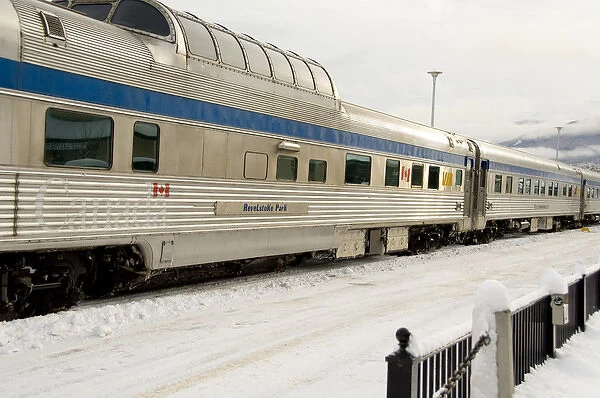 Canada, Alberta, Jasper. VIA Rail Snow Train between Edmonton & Jasper