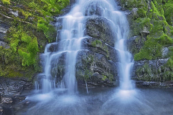 Canada, Alberta, Kananaskis Country. Waterfall scenic. Credit as