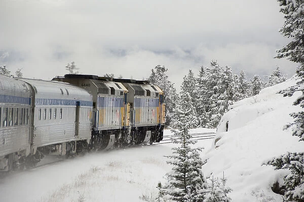 Canada, Alberta. VIA Rail Snow Train between Edmonton & Jasper